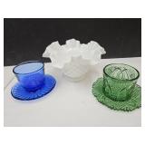 Fenton 6.5" Hobnail Ruffled Vase, Cobalt Mini +