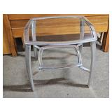 Heavy Chrome & Glass Side Table 26 x 23 x 24" H