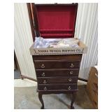 Floor Model Silverware Cabinet w Gold Tone Flat