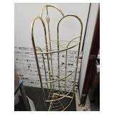 Brass Tone Corner Metal Display Shelf  19 x 53"h