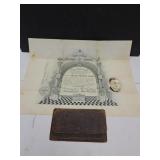 33 Degree Mason Certificate w Leather Holder