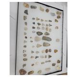 Display Case Indian Artifacts/ Arrowhead Parts