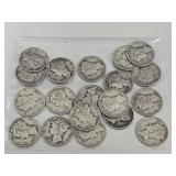 20 Silver Mercury Dime Coins