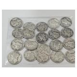 20 Silver Mercury Dime Coins