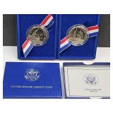 2 Ellis Island Half Dollar Proof  Coins