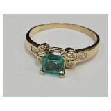 18k Gold Ring Size 10 1/4 See Weight w Gem Stone