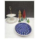 Christmas Trees, VTG Shakers, Party Dish & Pie PL