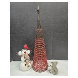 Squirrel,  Snowman &  28" Christmas Tree