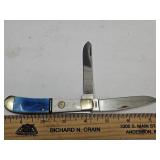 Free Mason Blue & White Smooth Bone 2 Blade
