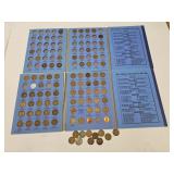 2 Partial Penny Coin Books, Nickle& Wheat Pennies