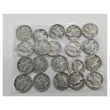 20 Silver Mercury Dime Coins