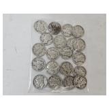 20 Silver Mercury Dime Coins
