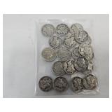 20 Silver Mercury Dime Coins
