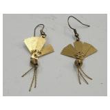 VTG Oriental Folding Fan Earrings