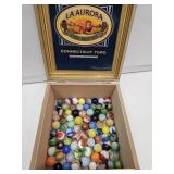Cigar Box of Vintage Marbles