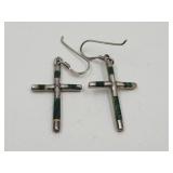 VTG 925 Sterling Cross Dangle Earrings