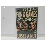 NEW Squirrel Metal Sign 8"x12"