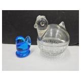 Leo Ward Bird Paper Weight, Anchor Hocking Hen Nes