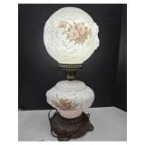 Antique Milk Glass Huricane Working Double Globe