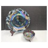 Carnival Glass Fenton 4.5" Bowl & 10" Plate