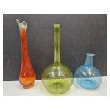 Art Glass Vases Orange Viking 9.5",& Art Glass