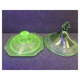 2 Uranium Glass Lids