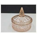 Princess Diamond Indiana Pink Glass Candy Dish
