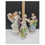 Musical Angel & 2 Occupied Figures 9.5" h