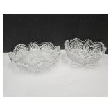 Cut Glass Crystal Bowls 8" & 10"