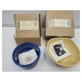 Longaberger Salt Crovk & Small Ripple Bowl