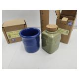 Longaberger Spice Jar & Condiment Crock w Boxes