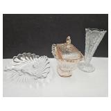Anchor Hocking Colonial Candy Dish, Vase & Dish