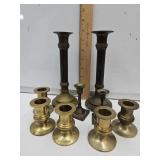 Nice Lot of Brass Candle Stick Holders, See Sizes