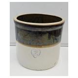 2 Gal Primitive  Crock with Heart