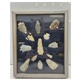 Authentic Arrowheads In Frame 11"x9"
