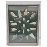 Authentic Arrowheads In Frame 11"x14"