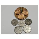 Foreign Coins , Pennies & 22 S  Bullet