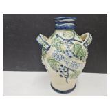 Majolica Glazed Pottery Vase 11" high