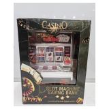 Casino Night Slot Machine Saving Bank w Box 11"h