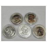 Lot of 5 Great American Pres Eagle    Comm Coins