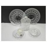 Beautiful Crystal Candy Dish & Indiana Glass Plate