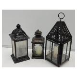 3 Candle Lanterns 10" - 15"