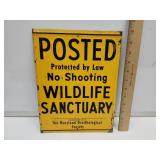 Metal Wildlife Sanctuary Sign 9" x 12"