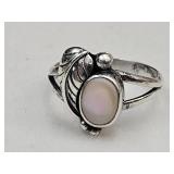 Sterling Silver Ring with Opal 6 1/4