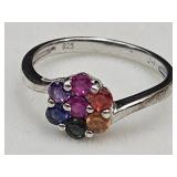 925 Silver Ring with Gemstones