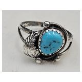 925 Silver Ring with Turquoise Size 6