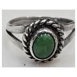 Sterling Silver Ring with Jade Size