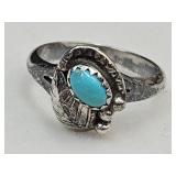 925 Silver Ring with Turquoise Size 5.5