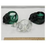 2 IND. Glass Cat Candle Holders & Polar Bear
