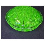 Uranium Glass Flower Frog